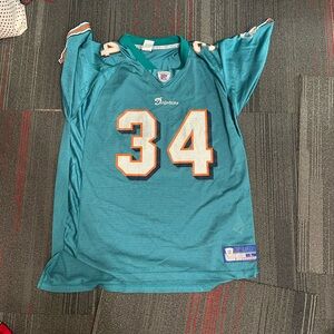 Miami Dolphins Mens Reebok Vintage On Field Teal Jersey Ricky Williams Sz Large